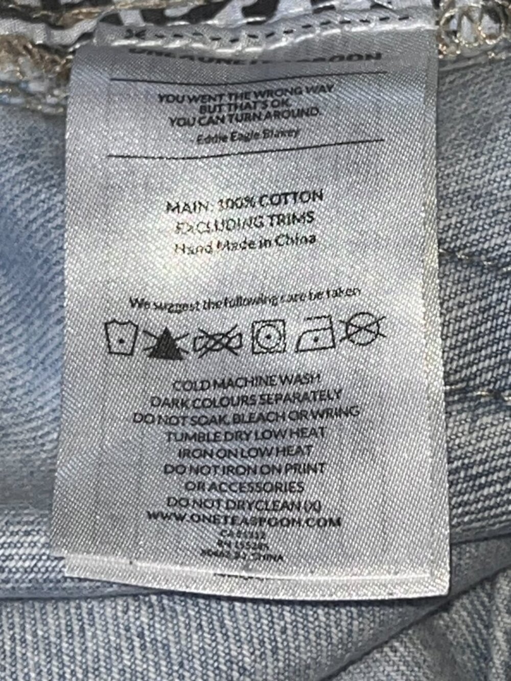 ONE X ONETEASPOON DESTROYED DENIM JEAN MINI SKIRT WITH FRAYED HEM - EUC - 26 - Picture 11 of 12